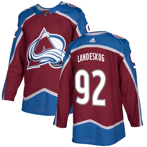 Herren Colorado Avalanche Eishockey Trikot Gabriel Landeskog #92 Authentic Burgundy Rot Heim